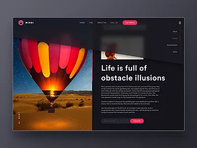 Mindi web UI Conceptual black cart clean color header mind mobile space ui ux web