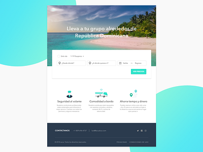 Bus service landing page app beach bus business cta features form landing page ui ux web website