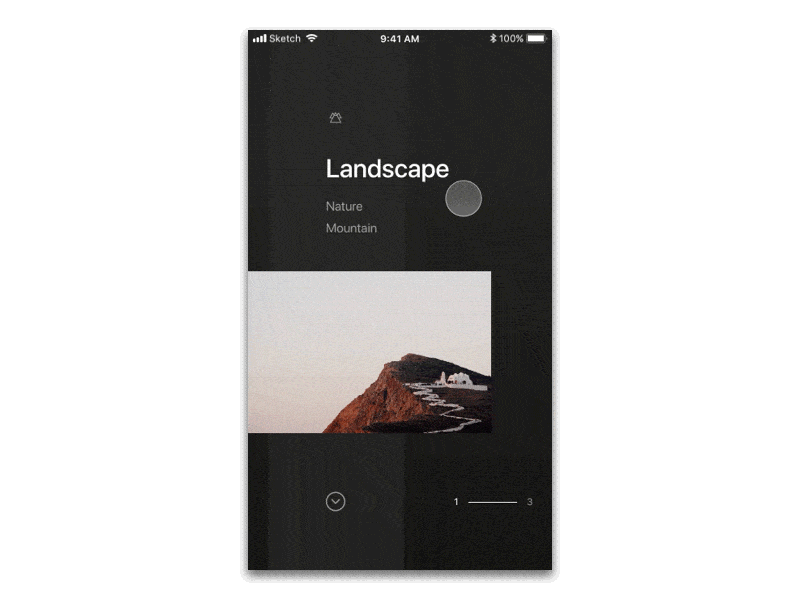 Gallery App Interaction animation app fullscreen gallery interaction list navigation page principle slider