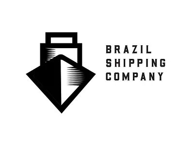 Brazil Shipping Company branding cargo cargo ship flat font identity letters logo logotype ship simple type