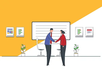 Discussions... ai conference discussions graphic illustration layout office room talk vector workplace