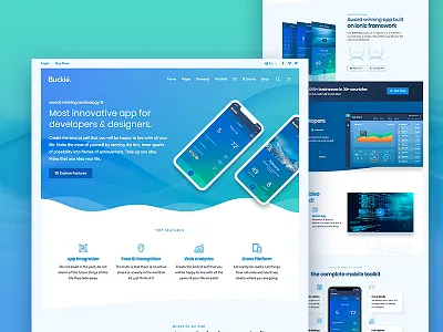 Buckle Template - For app promotion android app dashboard ios iphone landing page promotion template theme video web design