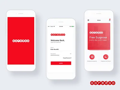 Mobile App app billing customer app ooredoo recharge ui ux
