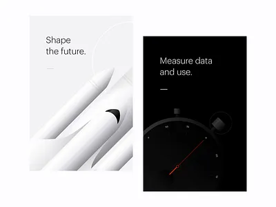 Cards gradients illustration rocket shuttle spacecraft stopwatch