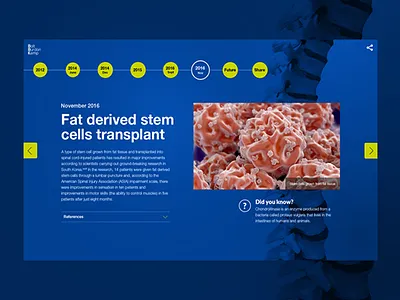 "Spinal cord repair" timeline for BBK blue dates health history timeline