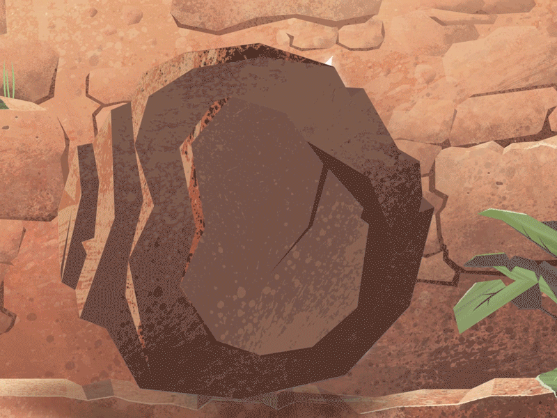 Opening alive animation bright door easter flare jesus light plant rock stone tomb