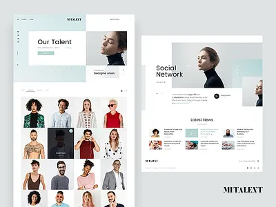 MITALENT | Client Main Page clean clear entertaiment landing page personal profile talent user profile website
