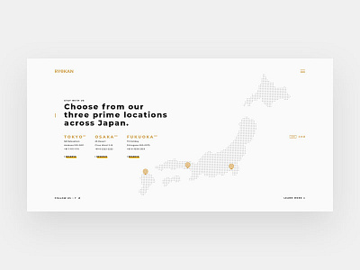Ryokan booking flight hostel interface landing layout minimal modern travel ui ux website
