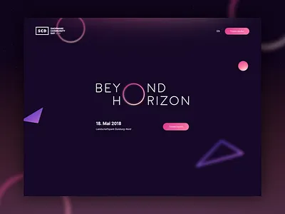 Shopware Community Day 2018 - Beyond Horizon community dark darkmode gradients horizon landingpage parallax shapes shopware shopware community day trends webdesign