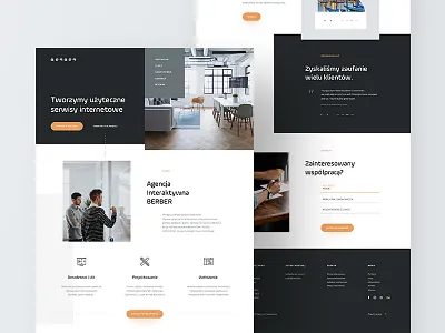 BERBER Homepage agency black homepage orange studio ui website