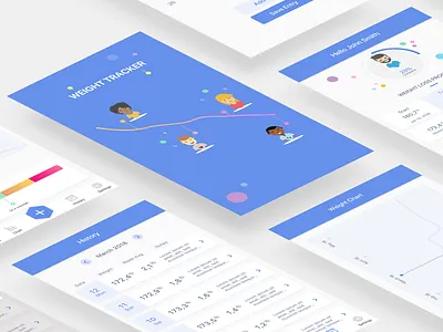 Weight Tracker app app fit fitness illustration ios mobile mobile design scale tracker ui ux weight