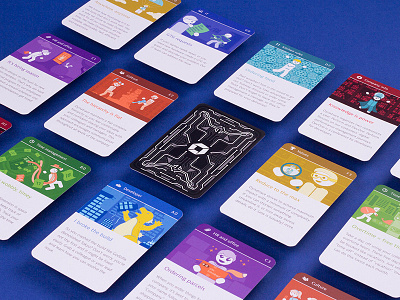 Onboarding Game Cards brand branding card game company dynatrace game game card illustration onboarding play print tech