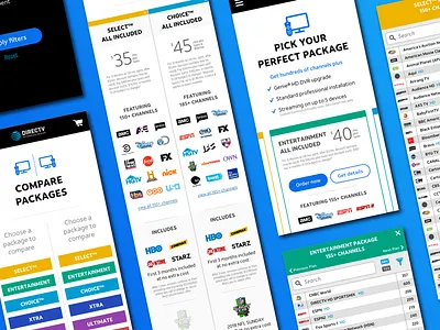 Mobile Channel Comparison app directv overview product red ventures rv screens tv ui ux