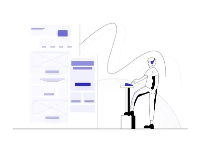 Work in progress alternative designer experimental grainy illustration outline work