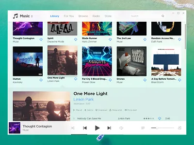 Daily UI #009 dailyui itunes music player ui windows