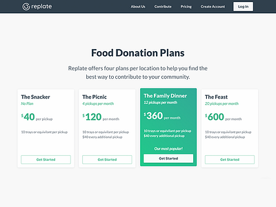 Replate Pricing Page page payment price pricing ui design website