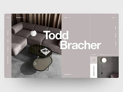 GLARE clean design furniture grid interface interior landing ui ux web design