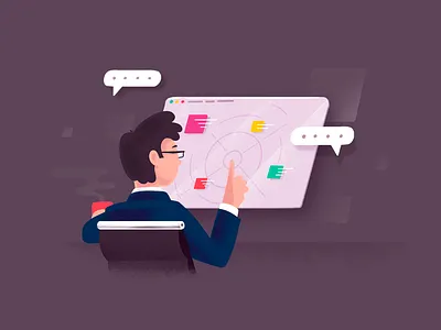 Doing business b2b business character design editorial enterprise illustration interactive landing tech tool ui