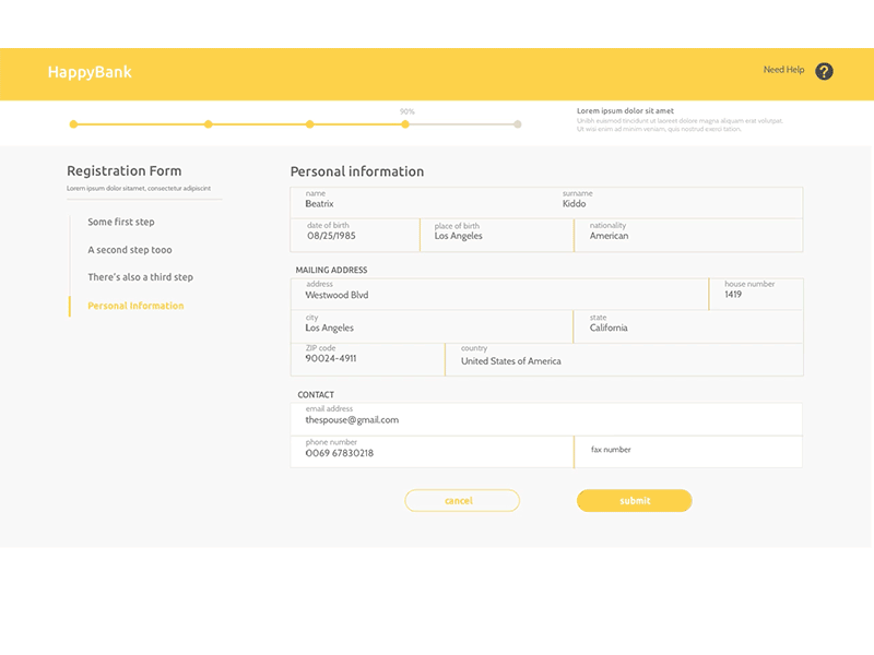 UI Form Confirmation animation confirmation button floating label form loader principle