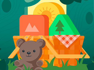 Family Outdoor Fun, Apps Collection for Google Play apps cute family flat google graphic illustration marketing merchandising outdoors promotion vector
