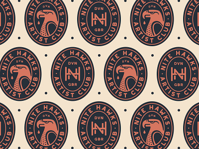 Nite Hawks Badges badge branding graphic design hawk identity illustration logo monogram pattern typography