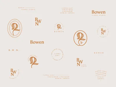 Bowen Floral Studio brand branding floral floral studio florist flower icon logo mark studio submark