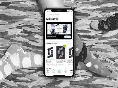 Black & White Rendition | @HappySocks app black branding design happysocks simple ui white