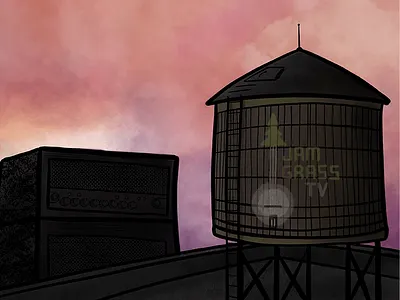 JamgrassTV - Graffiti amp concert gig illustration ipad music poster procreate social sunrise sunset water tower
