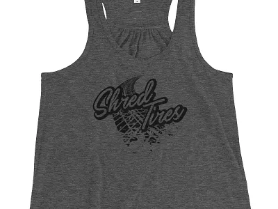Shred Tires Racerback Tank Top script shred tires tank top tire