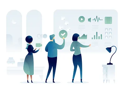 Motion Design Process Illustration creative design illustration motion people platform vector video workspace