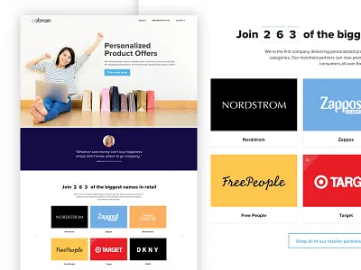 Personalized Shopping Website — Home Page design experience home landing page launchpad lab shopping ui ux web website