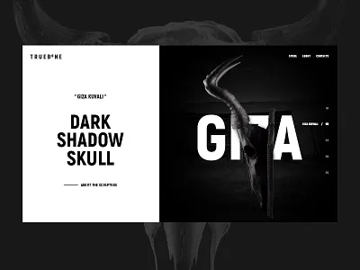 TRUEBONE black website bone dark website kristaps design kristaps reinfelds sculpture store skull skull shop skull website web design web interfaces website