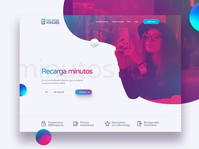Landing page / UI Recarga minutos concept gradients landing modern ui ux web design
