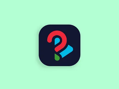 Trivia Game Show App Icon Logo app icon branding design flat game ios android live show mobile question symbol trivia ui