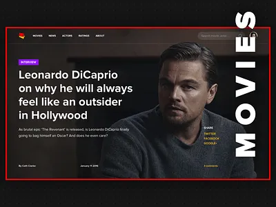 Movie Cover cinema content media movie news typography ui ux
