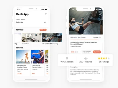 Special Offers and Deals App Design deals details ios 11 iphone x location mobile offers promos rating review ui ux