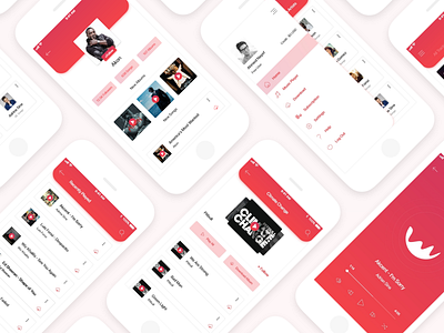 Flames Music App : iOS UI Kit album app game ios ios app mobile mobile screen music player profile radio ui kit