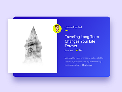 Travel Blog / Article Card article card author awesome ux blog card flex card material card design story card travel blog card user experience ux web card