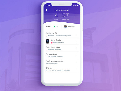 Smart Houz - Dorm Laundry Waiting List mobile motion ui ux