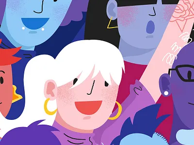 Women's March delightful diversity empowerment equality feminism flat graphic illustration vector womens march womens rights