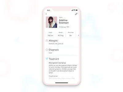 My doctor - Medicine app app clean design doctor flat ios iphone medicine minimal mobile pink