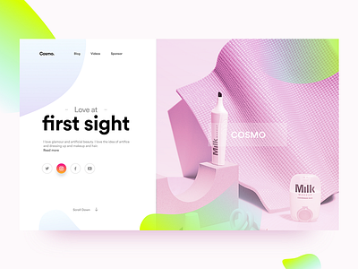Split fold visualization capture colors fruits landing page mobile photo social split screen subscribe ui webdesign website