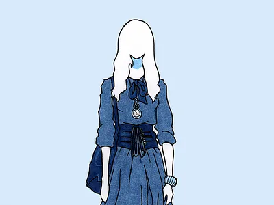 Clock blue copic design fashion flat girl illustration ink japanese marker markers pen