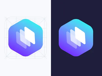 Logotype - Be my web blue gradient layers logo logotype sketch