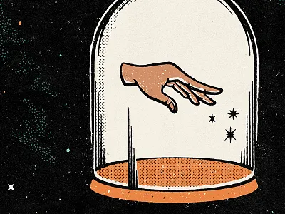 Capturing Magic black distressed halftone hand illustration retro space