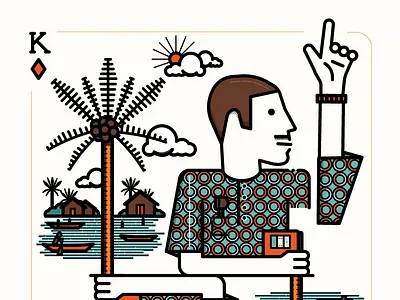 Ken Saro-Wiwa activist blue ken saro wiwa nigeria orange playing card