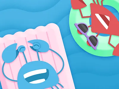 Circle wallpaper: August 2017 circle crab design floats illustration phone pool relaxation summer swimming vacation wallpaper