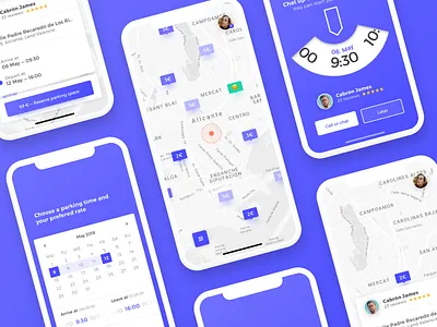Parking App calendar car daily date find map park parking pin time ui ux