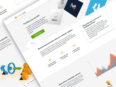 Raising Finance landing page clean design icon illustration ui user interface web