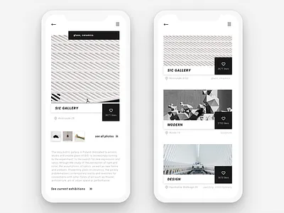 Gallery App application art black clean detail gallery iphone list minimal mobile monochromatic white